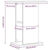 vidaXL Akvariebänk artisan ek 36x60,5x72,5 cm konstruerat trä - Bild 9