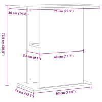 vidaXL Akvariebänk artisan ek 36x75x72,5 cm konstruerat trä - Bild 9