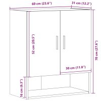 vidaXL Väggskåp åldrat trä 60x31x70 cm konstruerat trä - Bild 11