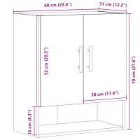 vidaXL Väggskåp åldrat trä 60x31x70 cm konstruerat trä - Bild 11