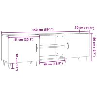 vidaXL Tv-bänk artisan ek 150x30x50 cm konstruerat trä - Bild 11