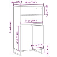 vidaXL Högskåp gammalt trä 60x36x110 cm konstruerat trä - Bild 10