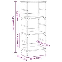 vidaXL Bokhylla åldrat trä 50x33x117,5 cm konstruerat trä - Bild 9