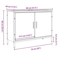 vidaXL Tvättställsskåp åldrat trä 80x30x60 cm konstruerat trä - Bild 12