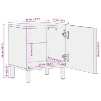 vidaXL Sängbord 2 st svart 40x33x46 cm massivt mangoträ - Bild 11