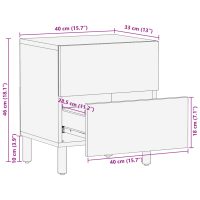 vidaXL Sängbord svart 40x33x46 cm massivt mangoträ - Bild 11