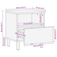 vidaXL Sängbord svart 40x33x46 cm konstruerat trä - Bild 11