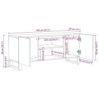 vidaXL Tv-bänk svart 105x33x46 cm massivt mangoträ - Bild 11