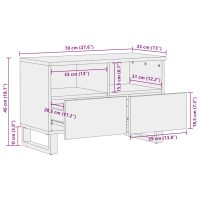 vidaXL Tv-bänk svart 70x33x46 cm massivt mangoträ - Bild 11