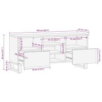 vidaXL Tv-bänk svart 100x33x46 cm massivt mangoträ - Bild 11