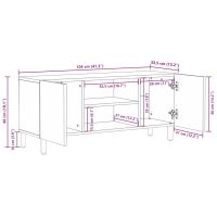 vidaXL Tv-bänk svart 105x33,5x46 cm massivt grovt mangoträ - Bild 11