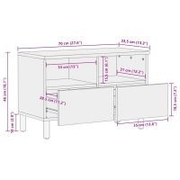 vidaXL Tv-bänk svart 70x33,5x46 cm massivt grovt mangoträ - Bild 11