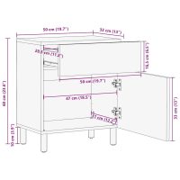 vidaXL Sängbord svart 50x33x60 cm massivt grovt mangoträ - Bild 12