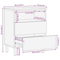 vidaXL Sängbord svart 50x33x62 cm massivt grovt mangoträ - Bild 11