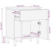 vidaXL Sängbord svart 50x33x60 cm massivt grovt mangoträ - Bild 11