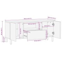 vidaXL Tv-bänk svart 105x33,5x46 cm massivt grovt mangoträ - Bild 11