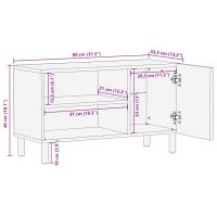 vidaXL Tv-bänk svart 80x33,5x46 cm massivt grovt mangoträ - Bild 12