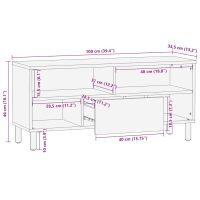 vidaXL Tv-bänk svart 100x33,5x46 cm massivt grovt mangoträ - Bild 11