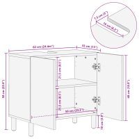 vidaXL Tvättställsskåp svart 62x33x58 cm massivt mangoträ - Bild 12