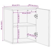 vidaXL Väggmonterat badrumsskåp svart 38x33,5x48 cm massivt mangoträ - Bild 11