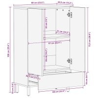 vidaXL Högskåp 60x33,5x110 cm massivt grovt mangoträ - Bild 12