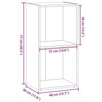 vidaXL Bokhylla rökfärgad ek 40x30x77 cm konstruerat trä - Bild 9