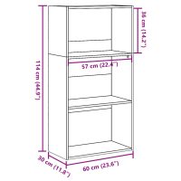 vidaXL Bokhylla vit 60x30x114 cm konstruerat trä - Bild 9