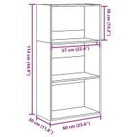 vidaXL Bokhylla sonoma-ek 60x30x114 cm konstruerat trä - Bild 9