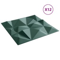 vidaXL Väggpaneler 12 st grön 50x50 cm XPS 3 m² diamant - Bild 4