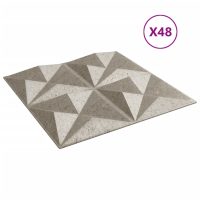 vidaXL Väggpaneler 48 st beton 50x50 cm XPS 12 m² origami - Bild 4