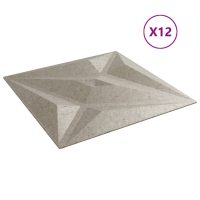 vidaXL Väggpaneler 12 st beton 50x50 cm XPS 3 m² stjärna - Bild 4