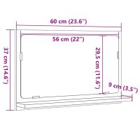 vidaXL Spegelskåp för badrum sonoma-ek 60x11x37 cm konstruerat trä - Bild 9