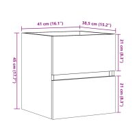 vidaXL Tvättställsskåp betonggrå 41x38,5x45 cm konstruerat trä - Bild 11