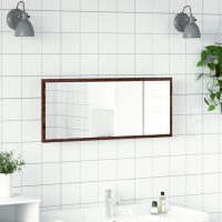 vidaXL Badrumsspegel med LED brun ek 100x8,5x37 cm konstruerat trä - Bild 4