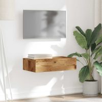 vidaXL Tv-bänk med LED-belysning åldrat trä 60x35x15,5 cm - Bild 5