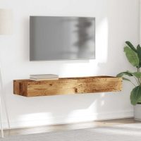 vidaXL Tv-bänk med LED-belysning 2 st åldrat trä 60x35x15,5 cm - Bild 5