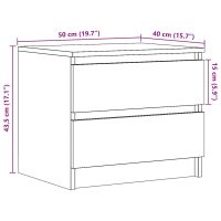 vidaXL Sängbord åldrat trä 50x40x43.5 cm konstruerat trä - Bild 10