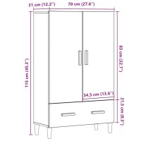 vidaXL Högskåp åldrat trä 70x31x115 cm konstruerat trä - Bild 9