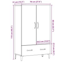 vidaXL Högskåp åldrat trä 70x31x115 cm konstruerat trä - Bild 9