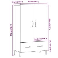 vidaXL Högskåp artisan ek 70x31x115 cm konstruerat trä - Bild 9