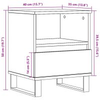 vidaXL Sängbord åldrat trä 40x35x50 cm konstruerat trä - Bild 10