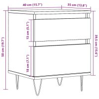 vidaXL Sängbord åldrat trä 40x35x50 cm konstruerat trä - Bild 10