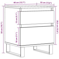 vidaXL Sängbord åldrat trä 40x35x50 cm konstruerat trä - Bild 10