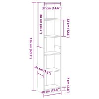 vidaXL Bokhylla vit högglans 40x24x176 cm konstruerat trä - Bild 9