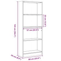 vidaXL Bokhylla vit högglans 60x24x143 cm konstruerat trä - Bild 9