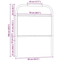 vidaXL Sänggavel sonoma-ek 80 cm konstruerat trä och stål - Bild 7