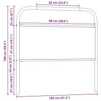 vidaXL Sänggavel sonoma-ek 100 cm konstruerat trä och stål - Bild 7