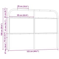 vidaXL Sänggavel sonoma-ek 120 cm konstruerat trä och stål - Bild 7