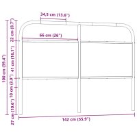 vidaXL Sänggavel sonoma-ek 135 cm konstruerat trä och stål - Bild 7