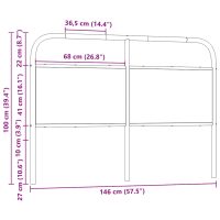 vidaXL Sänggavel sonoma-ek 140 cm konstruerat trä och stål - Bild 7